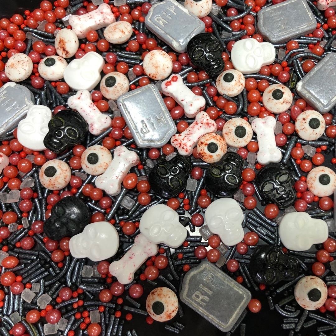 Halloween Sprinkles For Holiday Cake Decorations Edible Ghost Bat Bone Eyes Mixed Sprinkles With Wholesales Cheap Price