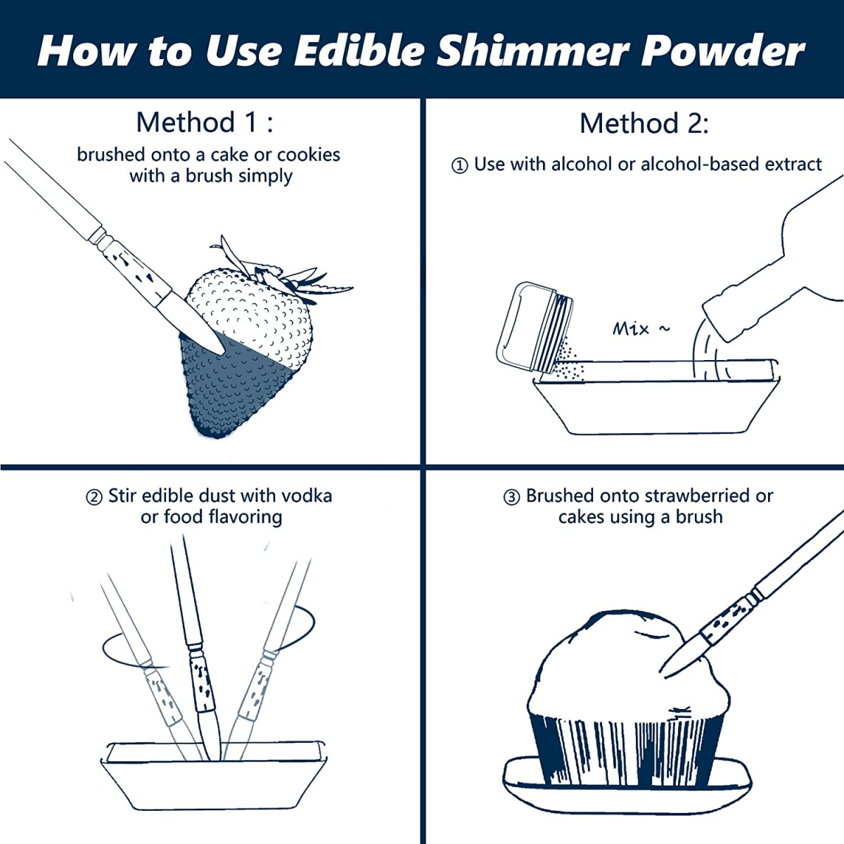 Sinmmer Effect Cake Decor Edible Glitter for Food Decoration