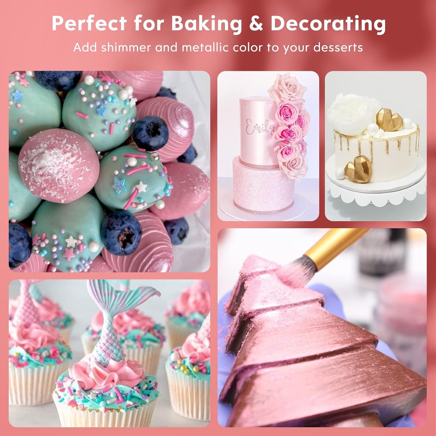 Sinmmer Effect Cake Decor Edible Glitter for Food Decoration