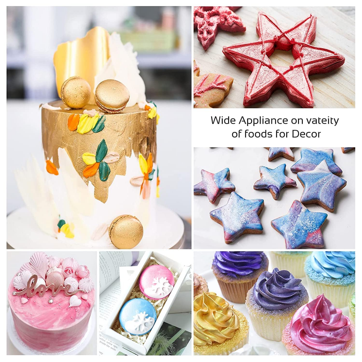 Sinmmer Effect Cake Decor Edible Glitter for Food Decoration