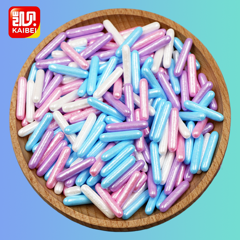 Edible sugar rods hot sale edible sprinkles halal sugar pearl edible stick edible sugar beads mixed color for cake sprinkles