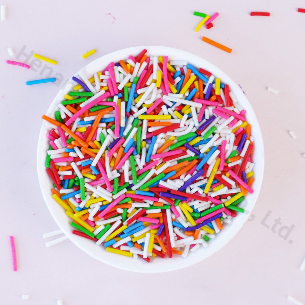 Wholesale sugar sprinkles cake decorating rainbow Sprinkles for bakery decoration ingredients Jimmies Sprinkles