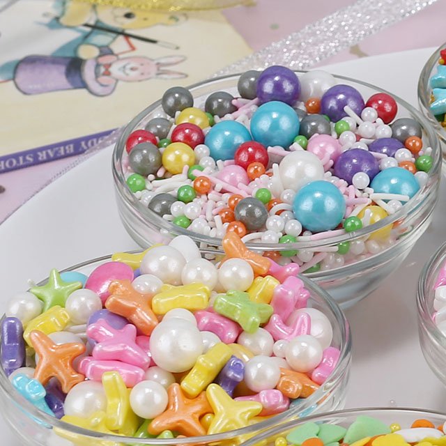 Happy children's day multicolor pearlized nonpareils pearl sugar edible jimmies baking for cake chocolates rainbow sprinkles