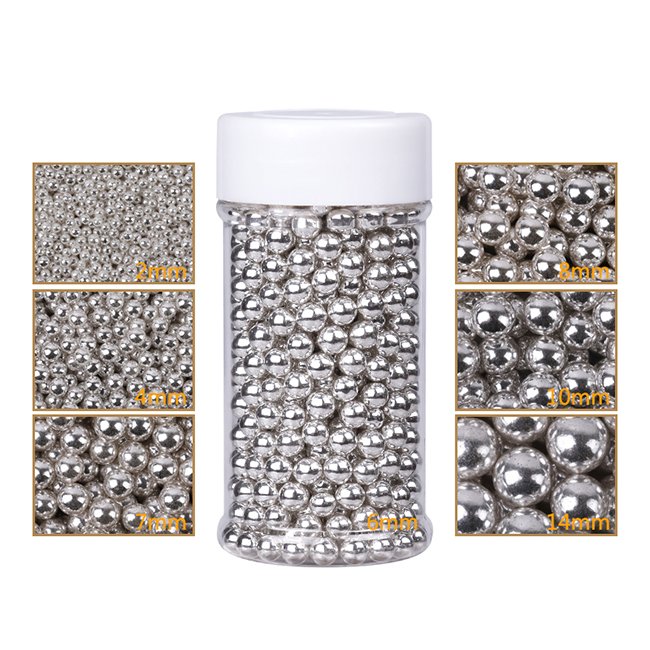 Edible cake decorations factory wholesale price silver sugar beads baking ingredients edible sprinkles candy for cake decoration