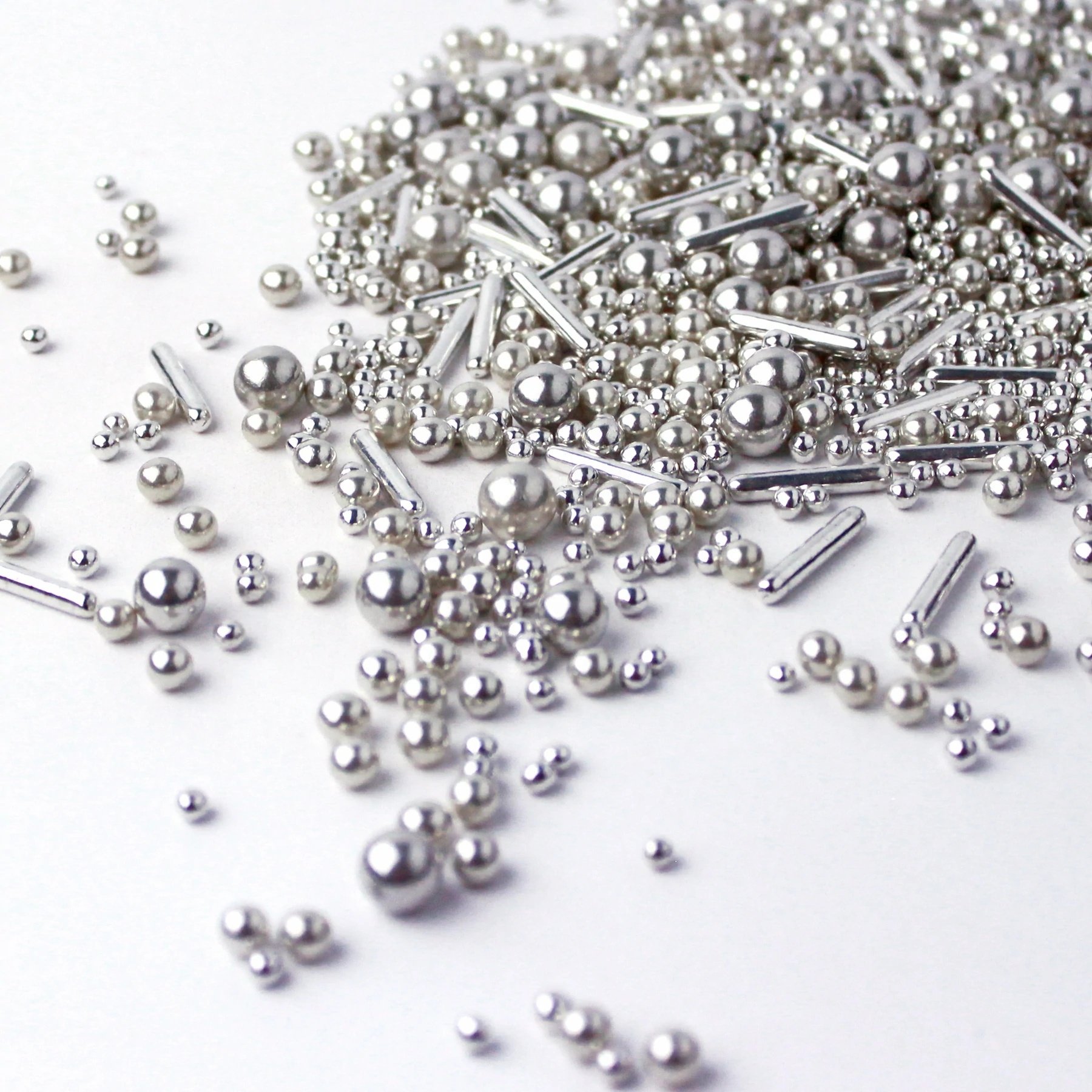 Cake Decorating Supplies Sprinkles Silver Sprinkles Mixed Shape Metallic Sugar Bead For Cake Decoration