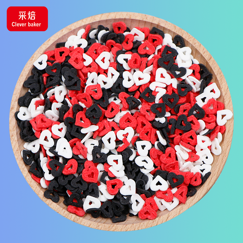 Edible confetti mixed color hollow heart hot sale Edible spanish sliced sprinkles edible sprinkles for bakery decoration