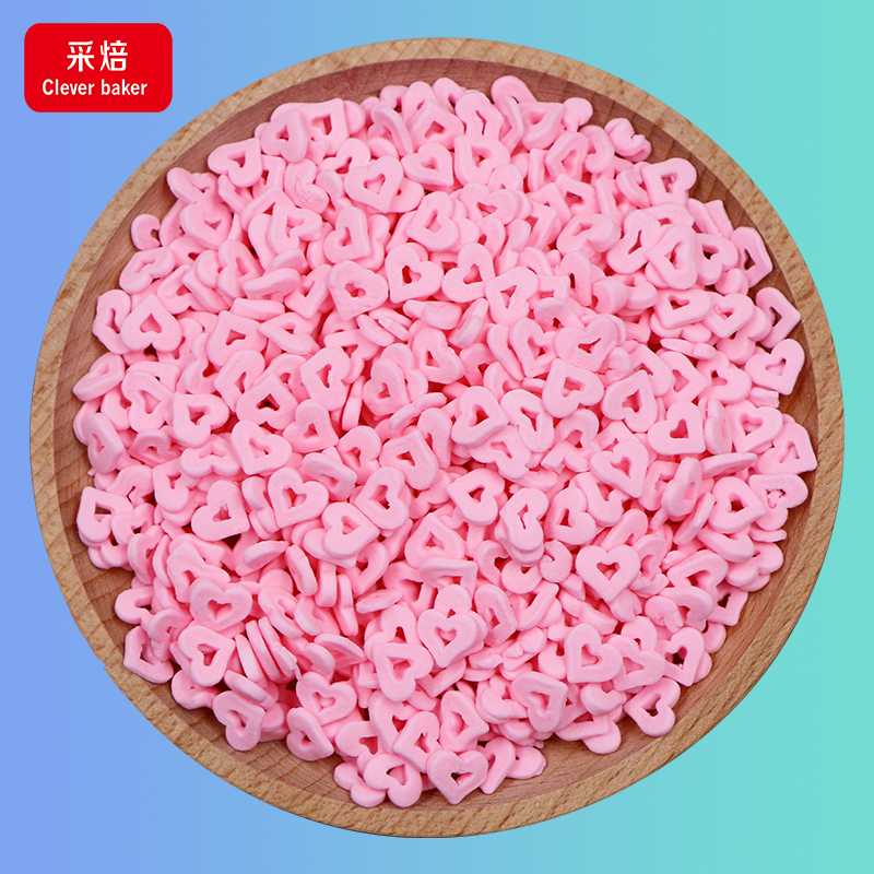 Edible confetti mixed color hollow heart hot sale Edible spanish sliced sprinkles edible sprinkles for bakery decoration
