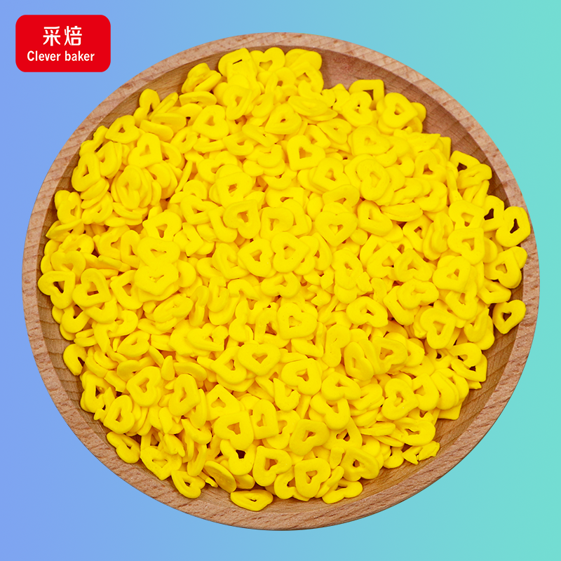 Edible confetti mixed color hollow heart hot sale Edible spanish sliced sprinkles edible sprinkles for bakery decoration