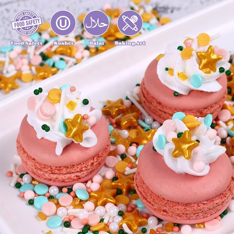 New Arrival Luxurious Gold Cake Candy Matte edible Pearls Bakery Ingredient No E127 E171 Sprinkles For Cupcake Decoration