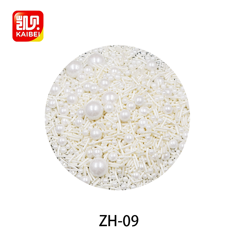 White Mixed Size Edible Sprinkles Sugar Beads and jimmies For Bakery Decoration Ingredients