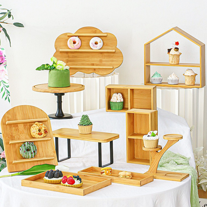 wedding Birthday party bamboo Bread afternoon tea Cupcakes dessert shelf decoration ornaments cake display stand