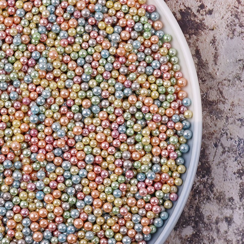 4mm super silver colorful edible sugar beads wholesale price good quality baking ingredients sprinkles candy for cake decoration