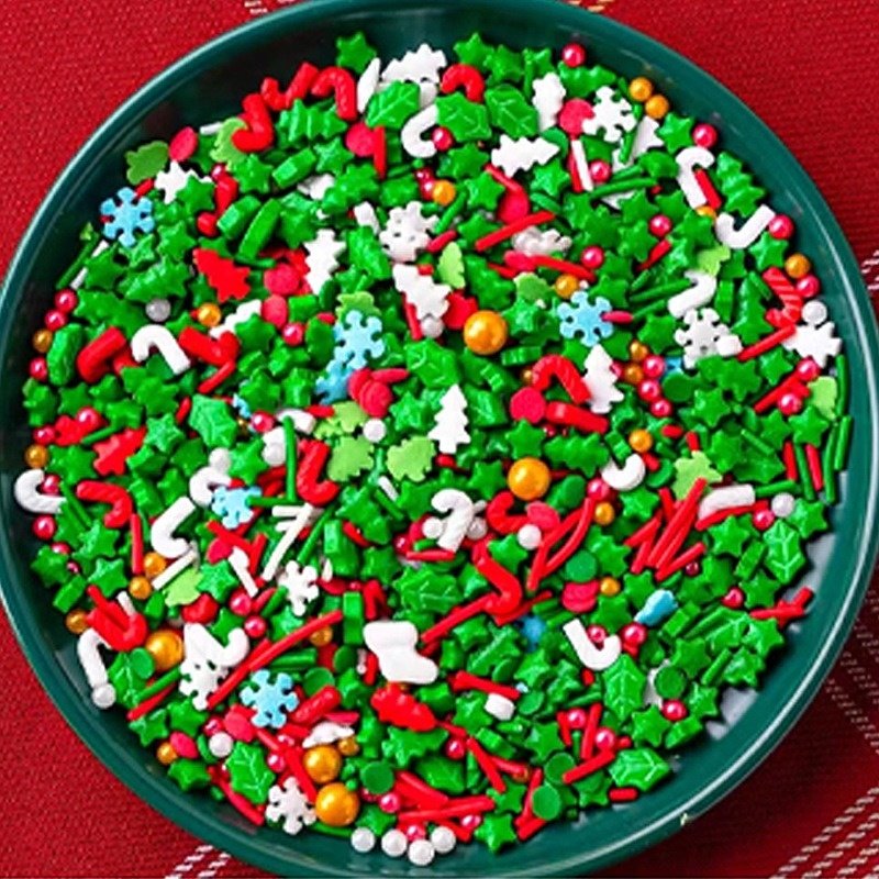 85g Edible Christmas Baking Decorations Chocolate Cake Sprinkles Snowman Icing Decorations Mixes Gold Sprinkles for Cake Bakery