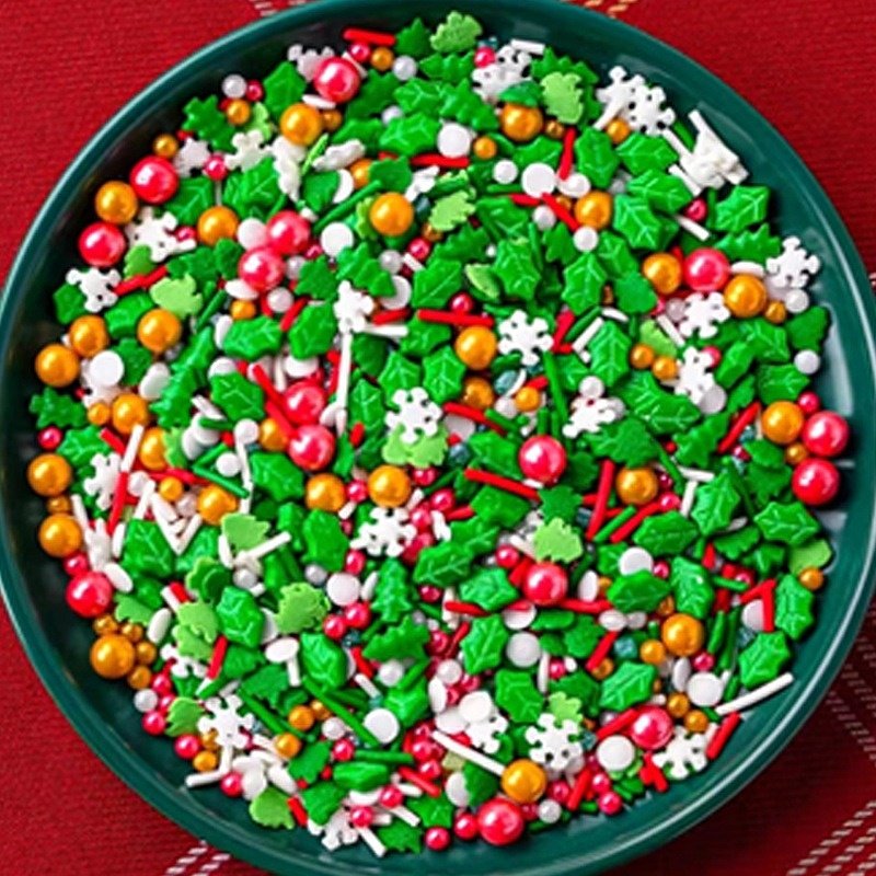 85g Edible Christmas Baking Decorations Chocolate Cake Sprinkles Snowman Icing Decorations Mixes Gold Sprinkles for Cake Bakery