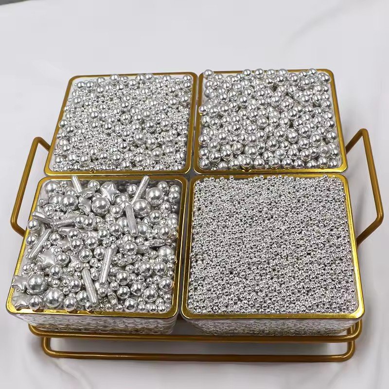500g Edible Pearls for Cake Hand Dyed Bakery Decoration Ingredients Solid Sugar Halal Certified Packaged in Bottle or Bag