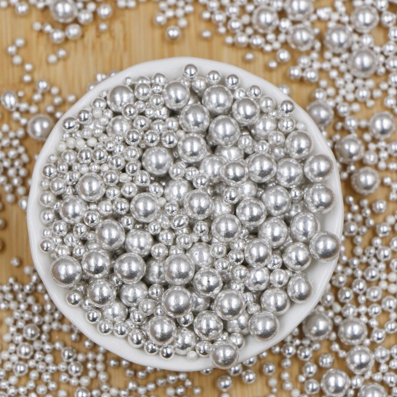 500g Edible Pearls for Cake Hand Dyed Bakery Decoration Ingredients Solid Sugar Halal Certified Packaged in Bottle or Bag
