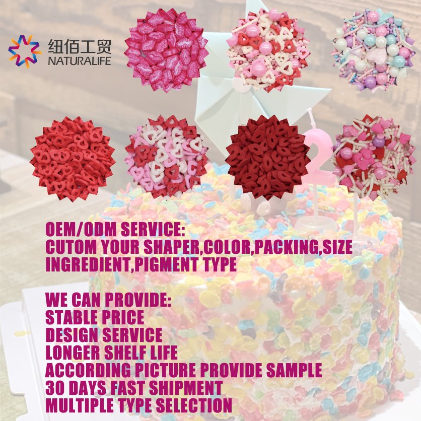 Valentine sprinkles cake decoration confetti jimmies press candy sugar pearls mix sprinkles combination
