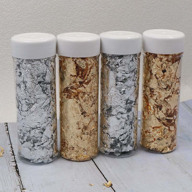 gold leaf gold foil 10 pieces per bottle sliver leaf foil only decorated sprinkles for cake decoration