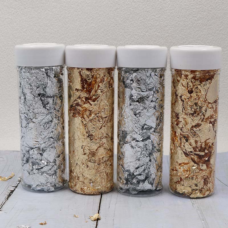 gold leaf gold foil 10 pieces per bottle sliver leaf foil only decorated sprinkles for cake decoration
