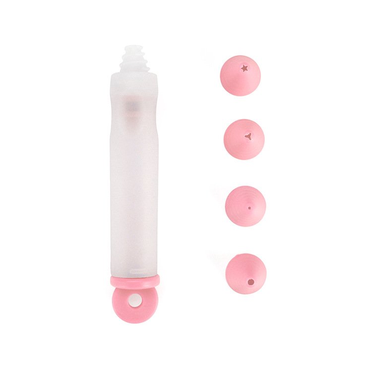 DIY cake decorating pen with 4 nozzles silica gel pen used in bakery tools decorative pen