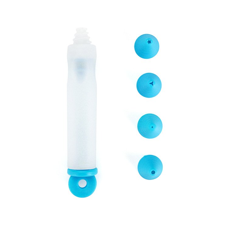 DIY cake decorating pen with 4 nozzles silica gel pen used in bakery tools decorative pen