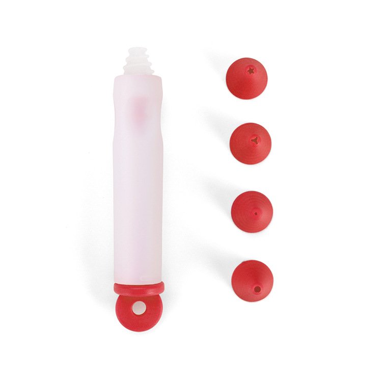 DIY cake decorating pen with 4 nozzles silica gel pen used in bakery tools decorative pen
