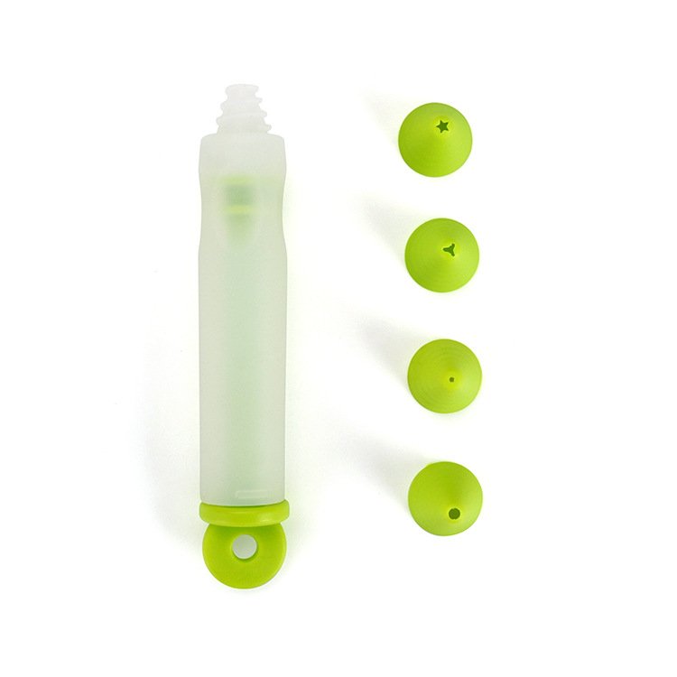 DIY cake decorating pen with 4 nozzles silica gel pen used in bakery tools decorative pen