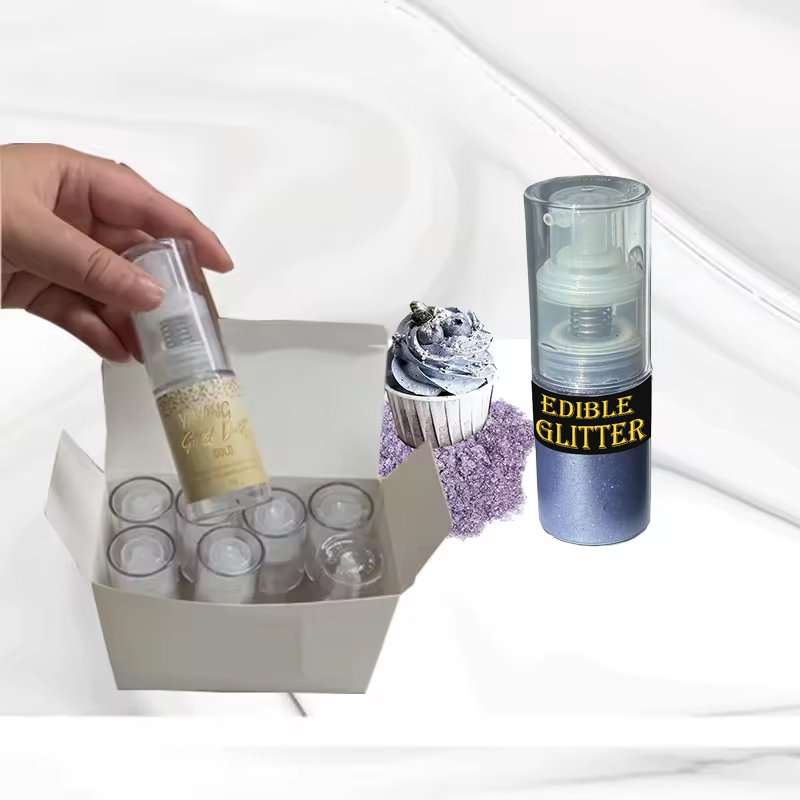 Food Grade Edible Shiny Glitter Spray Food Coloring Sparkling Dust Push Pump For Cake