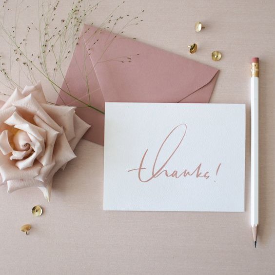Custom Rose Gold Embossed Printed Paper Thank You Card Business Card Greeting Card