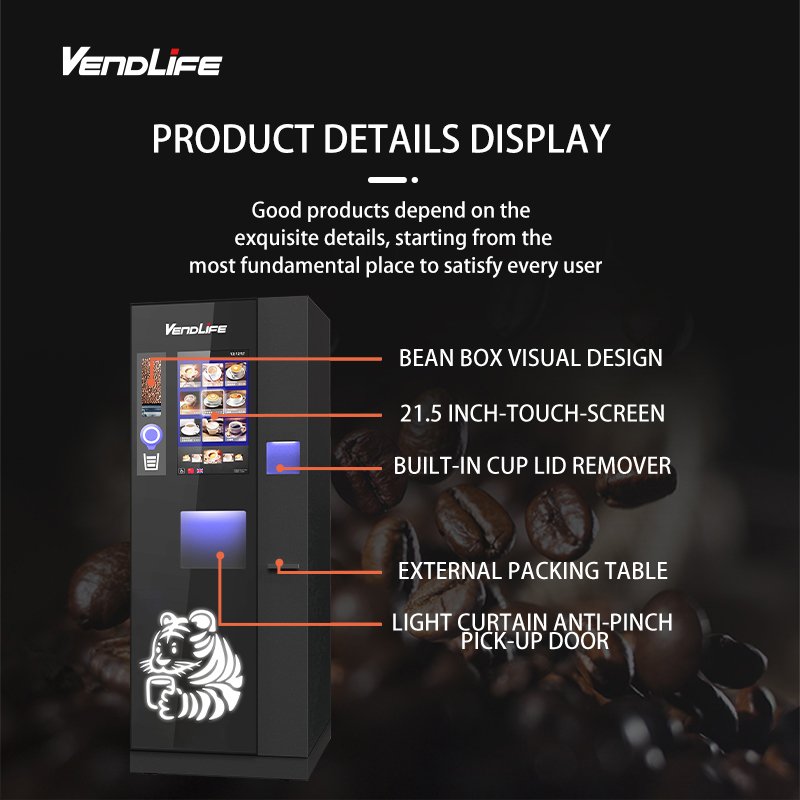 Newly Commercial Freshly Grinding Vending Cold And Hot Coffee Machine Fully Automatic for Public Place