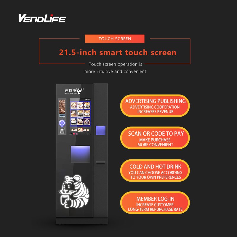 Newly Commercial Freshly Grinding Vending Cold And Hot Coffee Machine Fully Automatic for Public Place