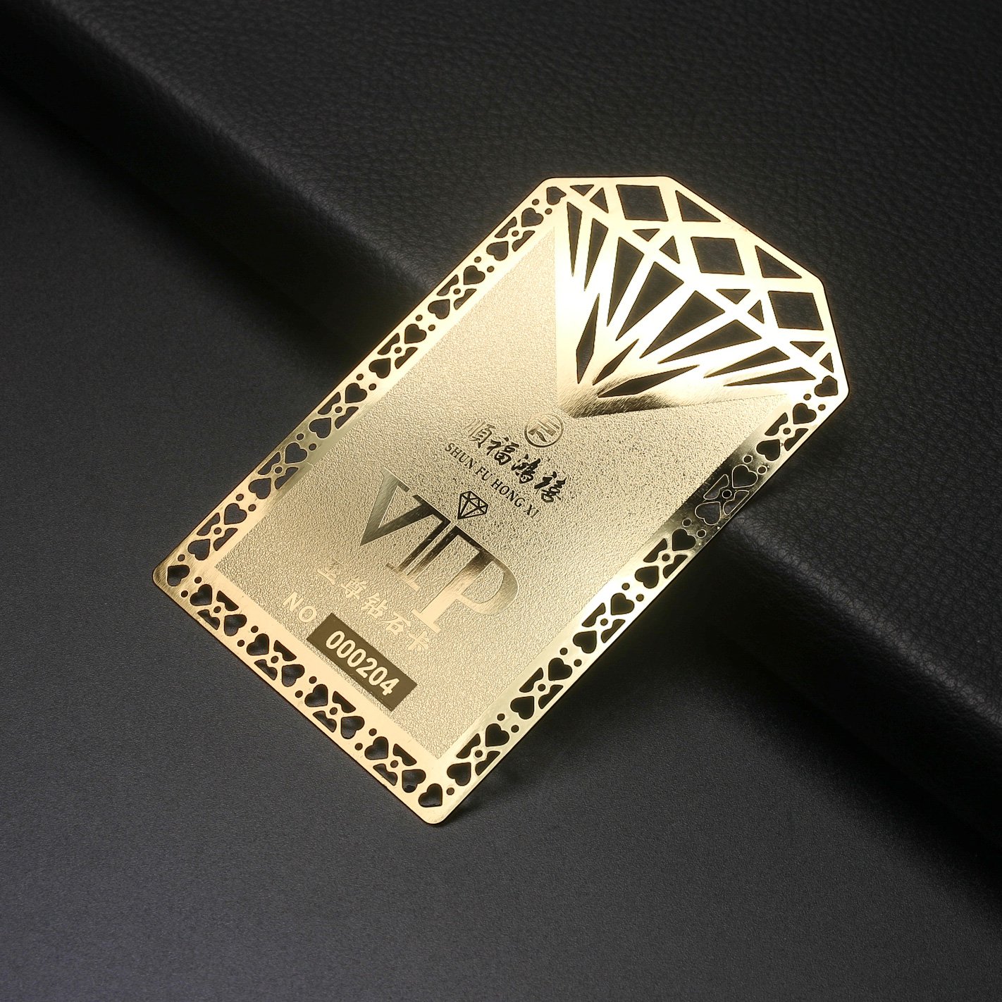 Custom Vip card Frosted Gold Luxury Metal Business cards For Laser Engraving