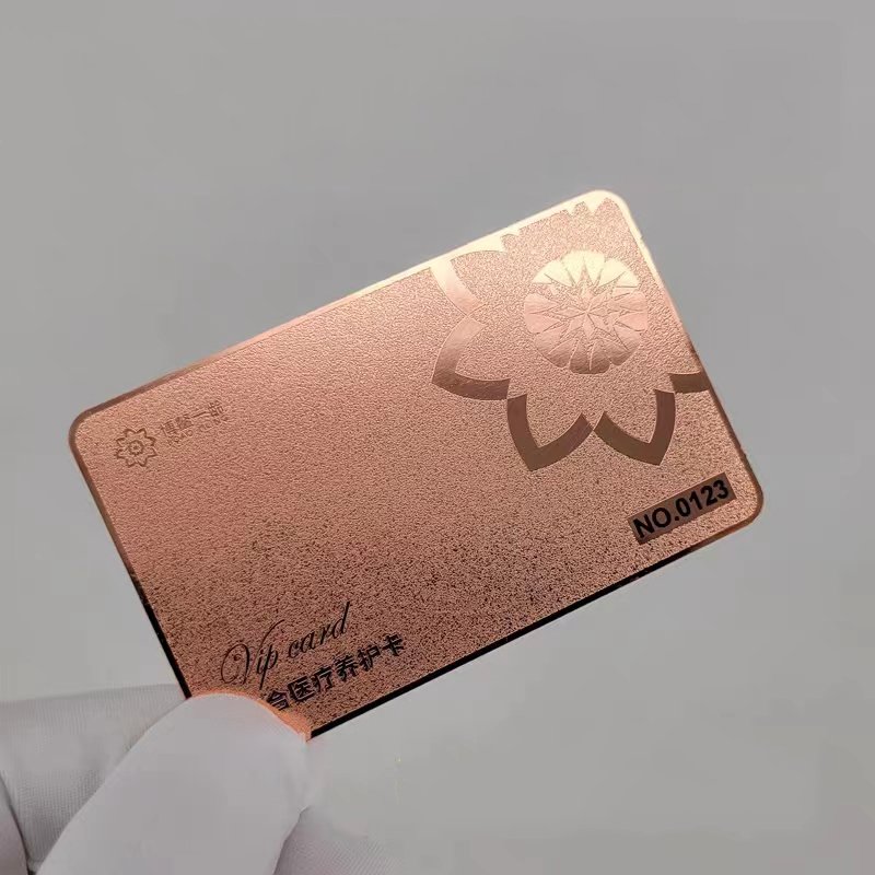 Custom Vip card Frosted Gold Luxury Metal Business cards For Laser Engraving
