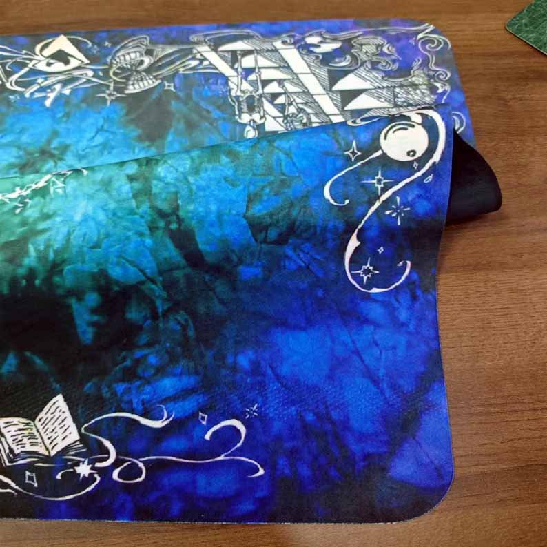 Factory Direct High-End Brown Velvet Table Mat with Printed Floral Tarot Cards Foldable and Seamless for Home or Wedding Use