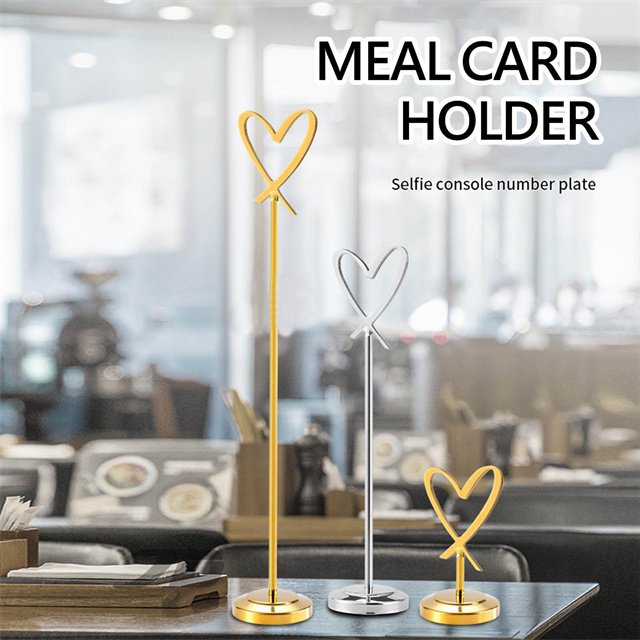 Golden Heart Shape Photo Holder Stands Table Number Holders Place Card Paper Menu Clips For Wedding Party Decor Or Office