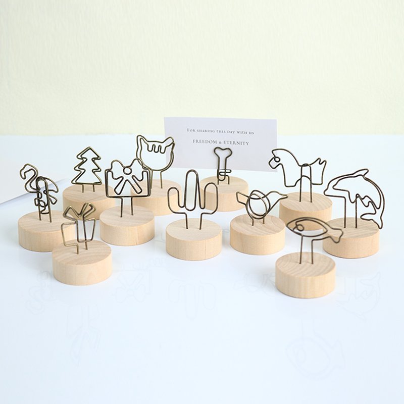 10Pack and Card Sets Natural Premium Rustic Table Number Holder Photo Holder Wood Place Card Holder For Wedding Party Table Name