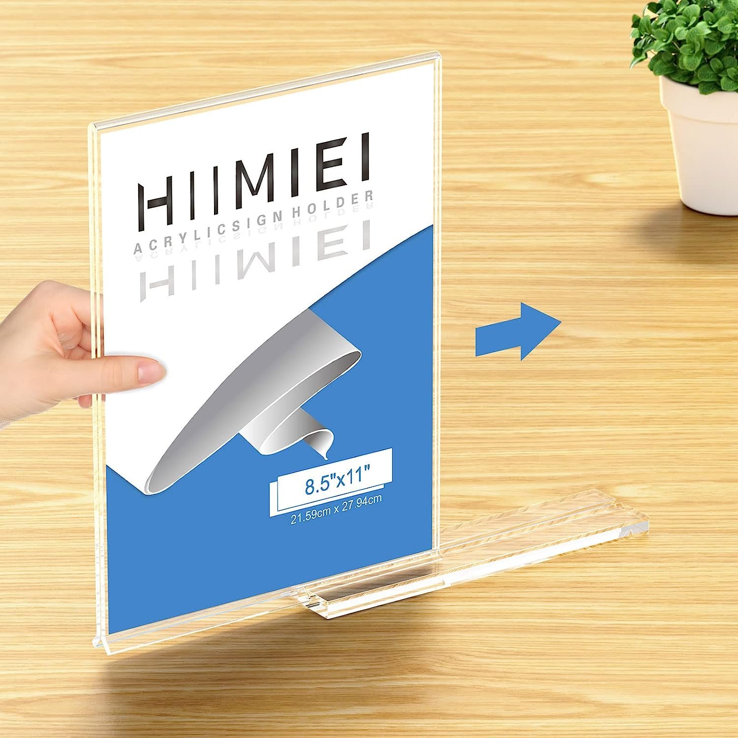 Pafu Picture Paper Card Home Office Double Sided T Shape Flyer Holder Plastic Acrylic Sign Holder Clear Table Signs Stand