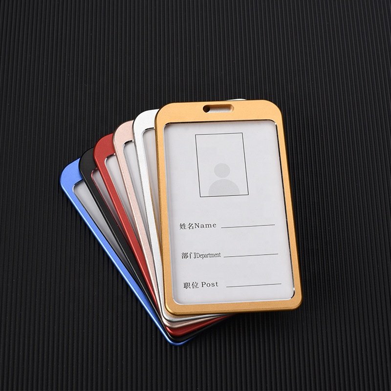 Customize Waterproof Aluminium Alloy Lanyard ID Card Badge Holder Case