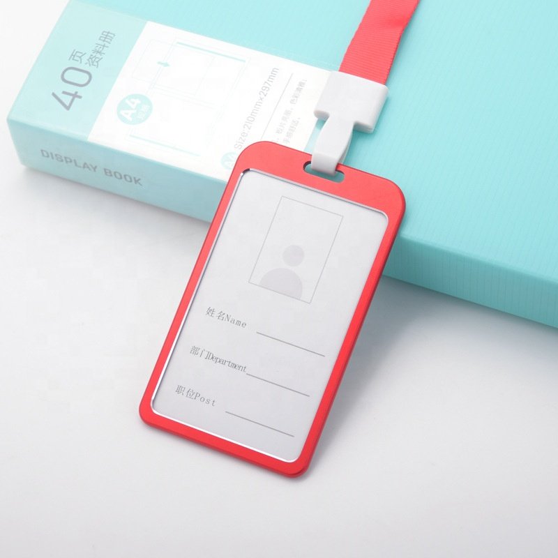 Customize Waterproof Aluminium Alloy Lanyard ID Card Badge Holder Case