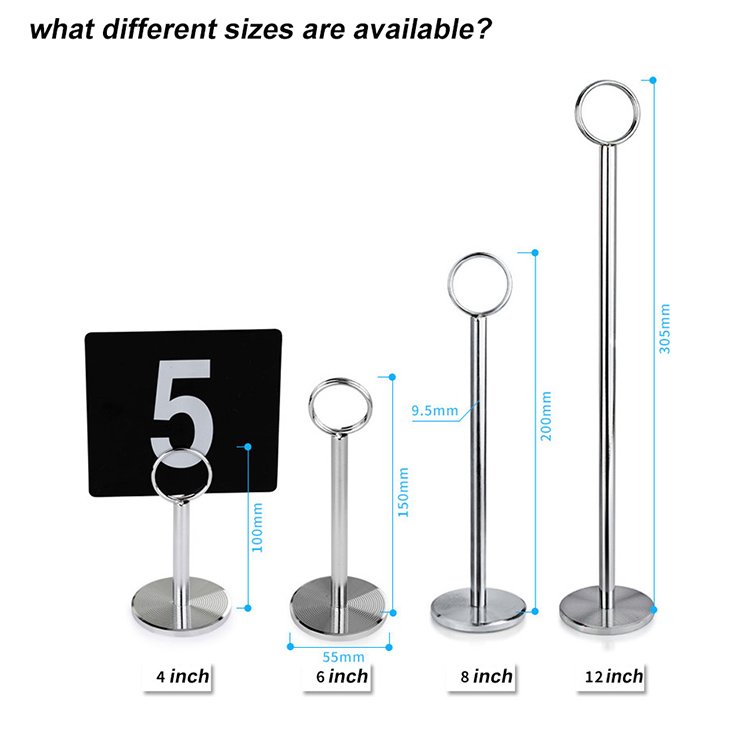 10cm Restaurant stainless steel Metal Wedding Silver Chair Table Place Card Holder