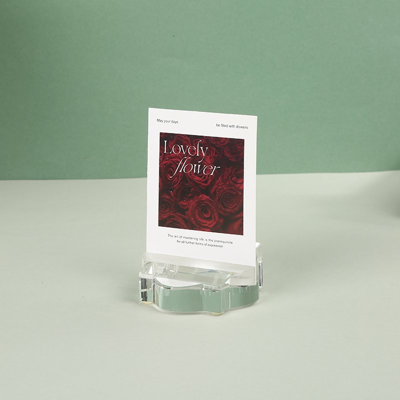 Custom Transparent Acrylic Table Number Place Card Price Sign Holder With Card Slot For Meeting Retail Store
