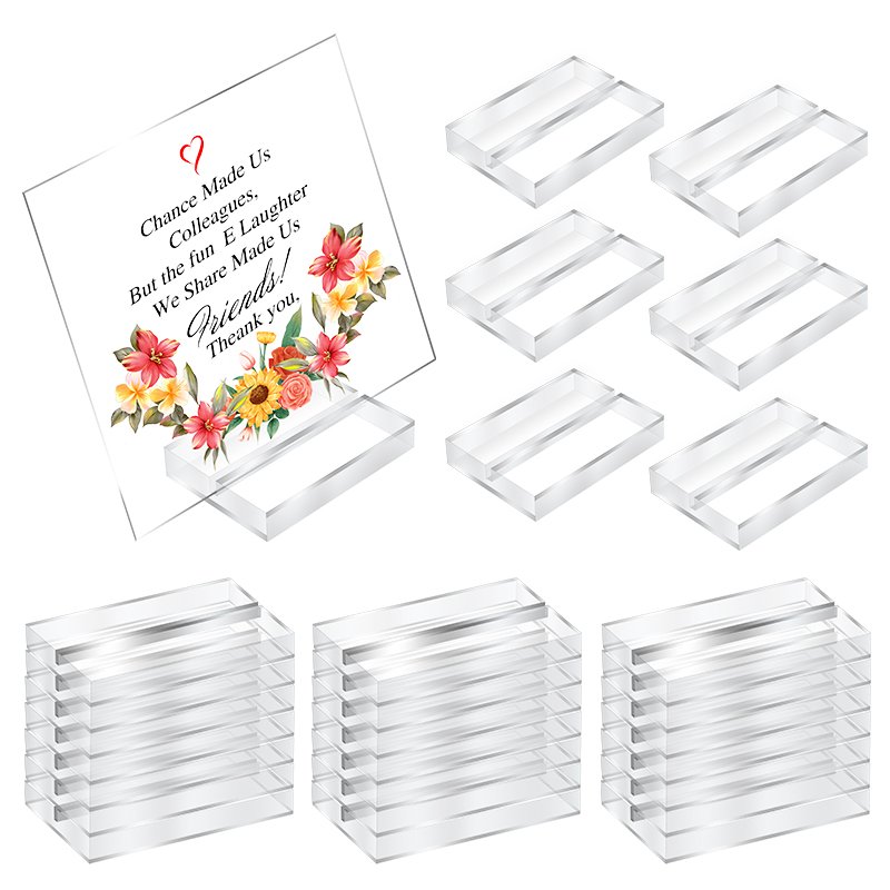 Custom Size High Clear Acrylic Sign Holders Wedding Table Numbers Display Stands Acrylic Place Card Slot Stand Acrylic Sign