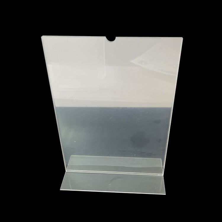 Custom Horizontal Type L Shaped A4 A5 A6 Size 3mm Table Acrylic Clear Acrylic Menu Sign Table Place Card Stand