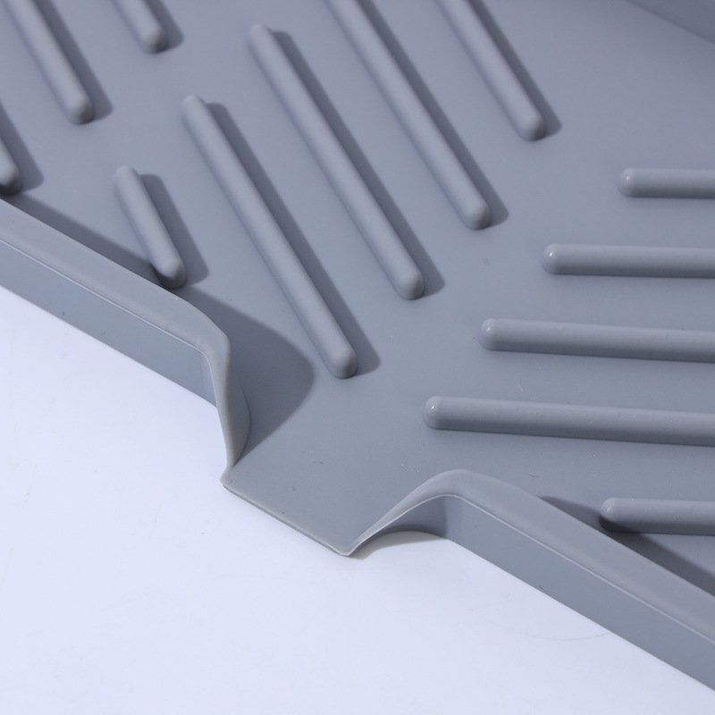 Non Slip Kitchen Sink Tray Sponge Holder Self Draining Silicone Soap Holder for Bathroom Kitchen Counter Sink
