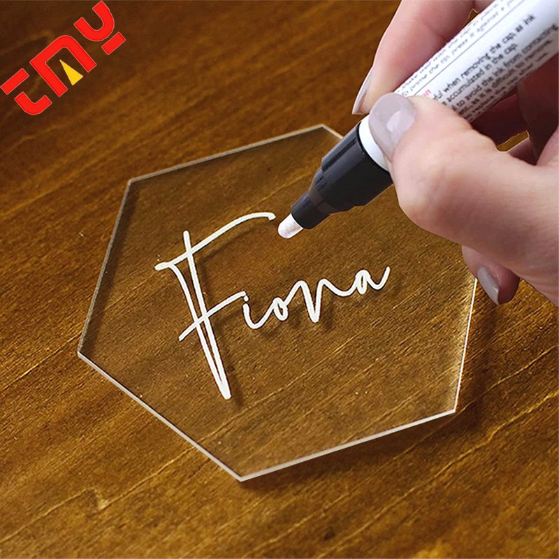 Customised Luxury Rectangle Table Number Sign Stand Clear Acrylic Wedding Name Place Card With Holder