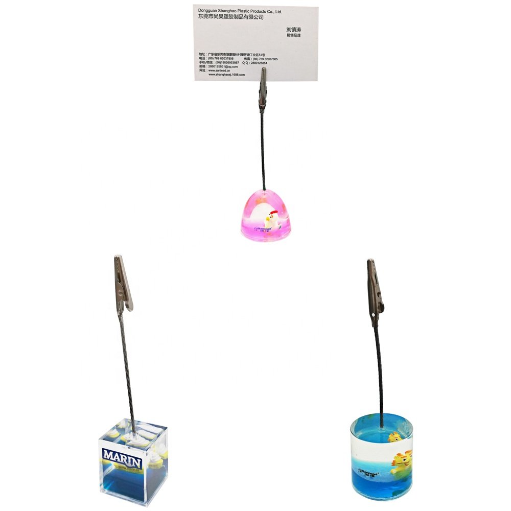 Oval Office Stationery Metal Note Clips Place Card Holder Promotion Acrylic Desk Stand Photo Memo Clip