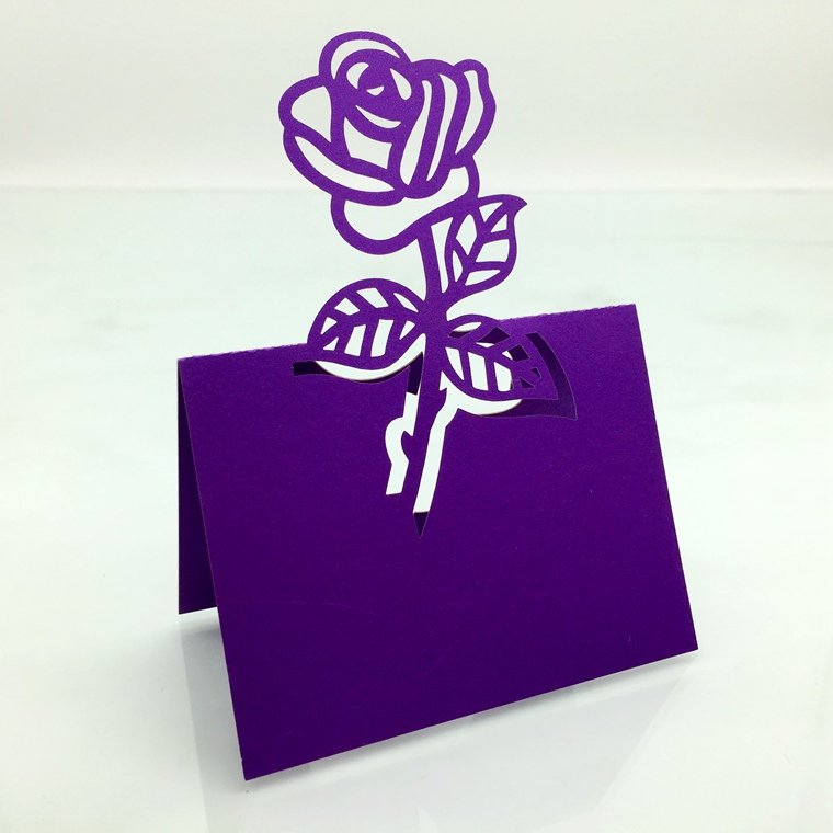 Promotional wedding or Valentine's day party name cards guests name table seating cards with Rose shape