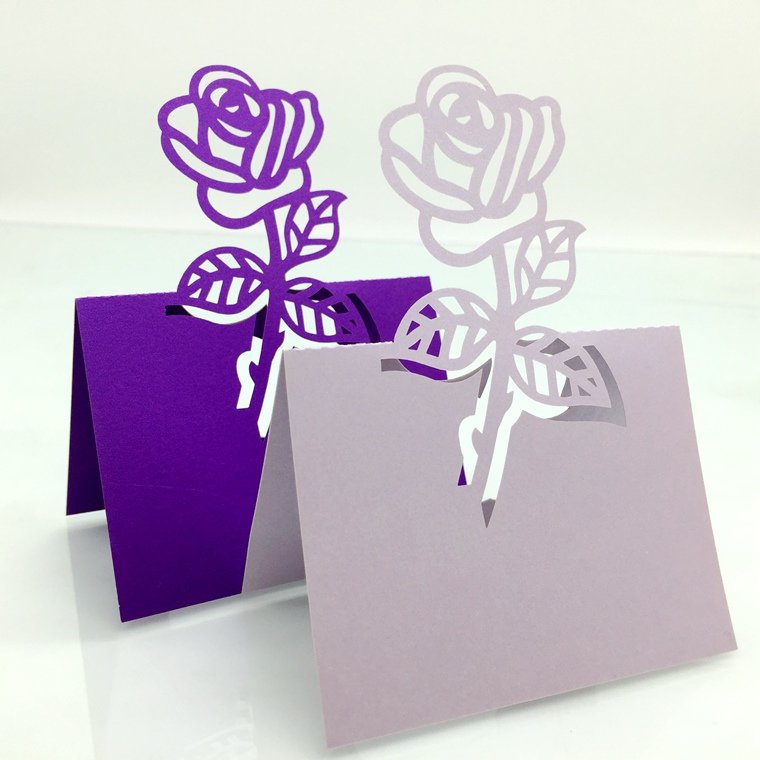 Promotional wedding or Valentine's day party name cards guests name table seating cards with Rose shape