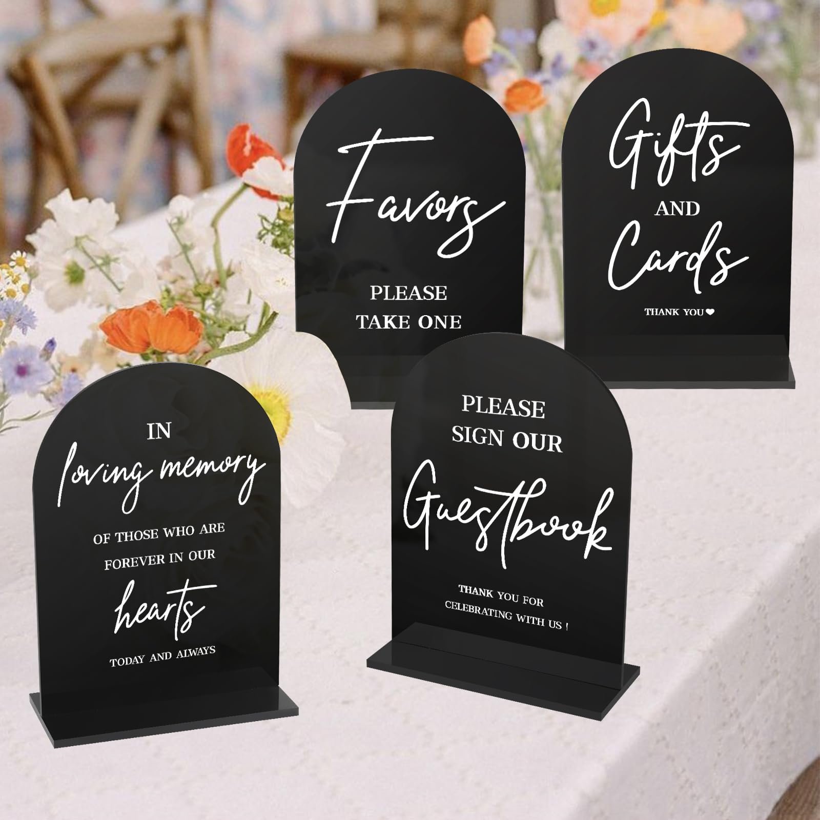 Factory customization 4 Pcs 5x7 Inch Wedding Signage Acrylic Wedding Signs for Ceremony and Reception Wedding Reception Decor