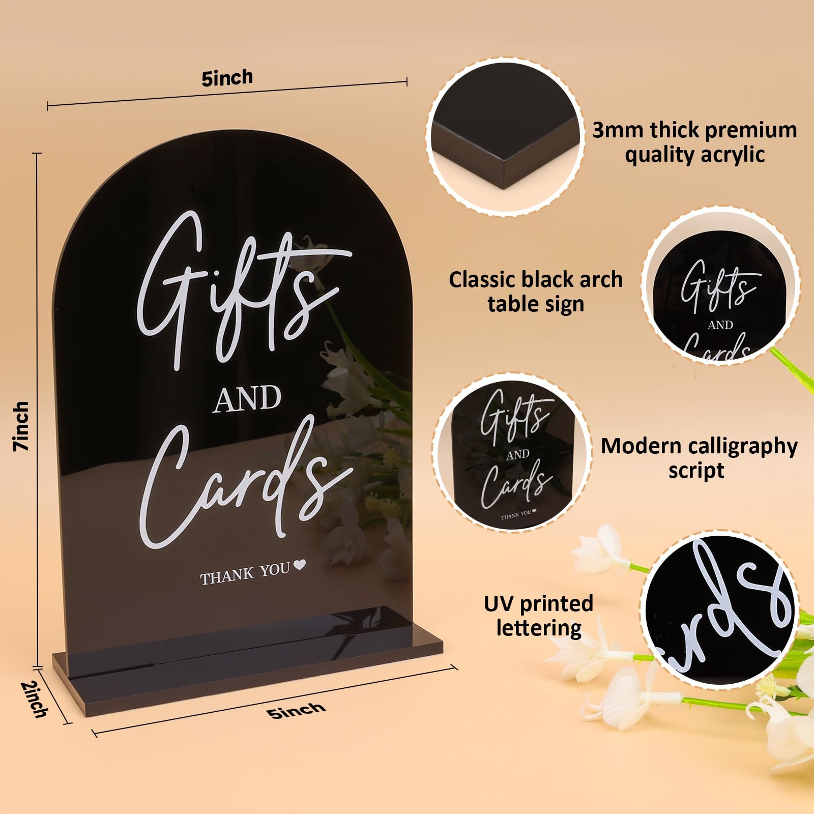 Factory customization 4 Pcs 5x7 Inch Wedding Signage Acrylic Wedding Signs for Ceremony and Reception Wedding Reception Decor